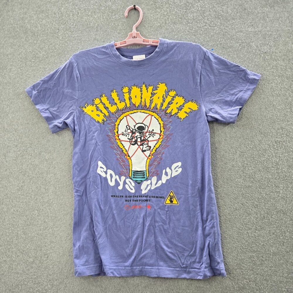 Billionaire Boys Club Shirt S Purple Graphic Print Astronaut Lightbulb Tee